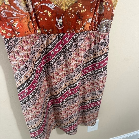 Vintage Y2K Lace cami patchwork muted tone tank Slip Dress size L boho - Picture 4 of 5